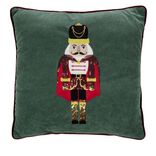 Coussin carré motif Casse-Noisette vert et rouge 40x40cm