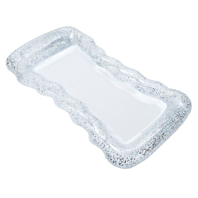 Matelas gonflable transparent &agrave; paillettes 96x178x&eacute;p10cm