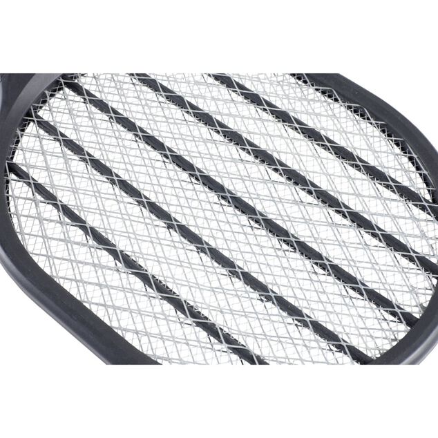 Raquette &eacute;lectrique anti insectes volants manche t&eacute;lescopique LED UV L45cm