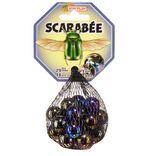 Bille en verre x20 + 1 boulard noir Scarab&eacute;e