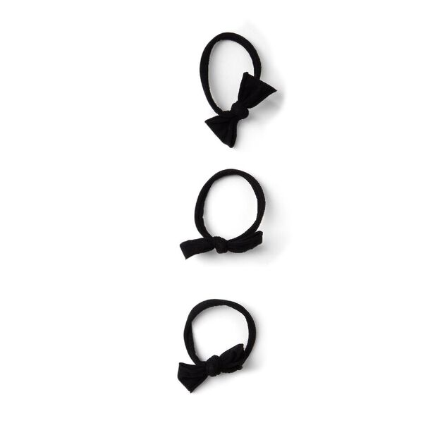 Lot de 3 &eacute;lastiques &agrave; cheveux avec noeud papillon polyester noir