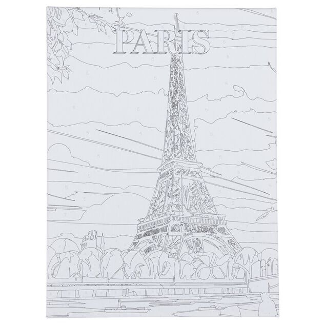 Toile &agrave; peindre &agrave; num&eacute;ro motif ville 30x40cm (5 mod&egrave;les)