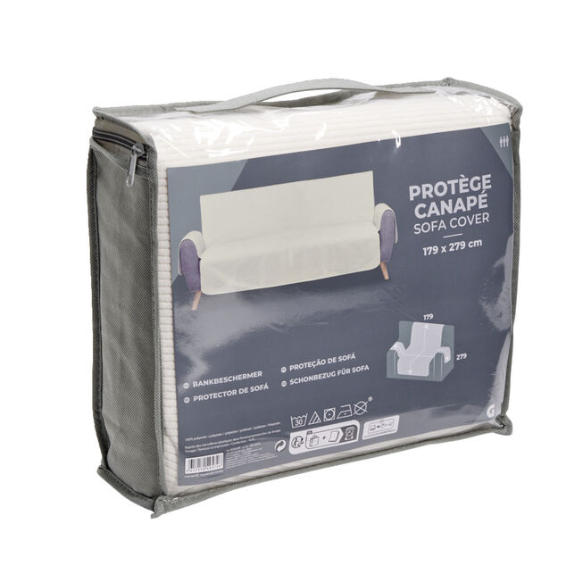 Prot&egrave;ge canap&eacute; c&ocirc;tel&eacute; L279xH179cm - 2 mod&egrave;les gris ou blanc