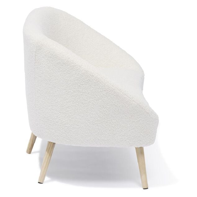 Canap&eacute; Joseph curly effet laine boucl&eacute;e blanc  - L137xP69xH79 d