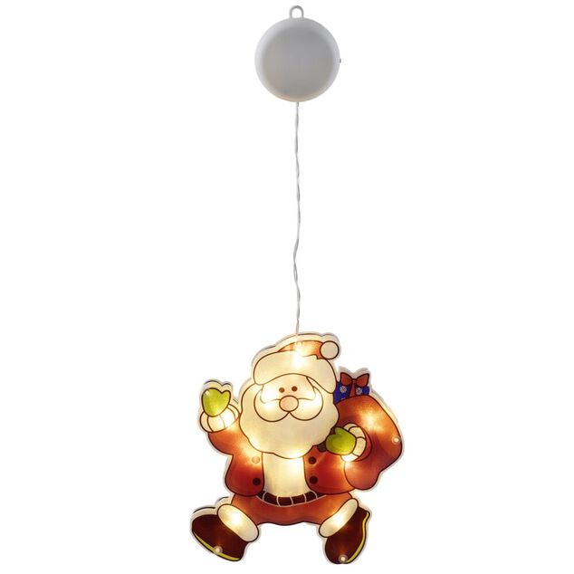 D&eacute;coration de fen&ecirc;tre P&egrave;re No&euml;l lumineux LED &agrave; suspendre H20cm