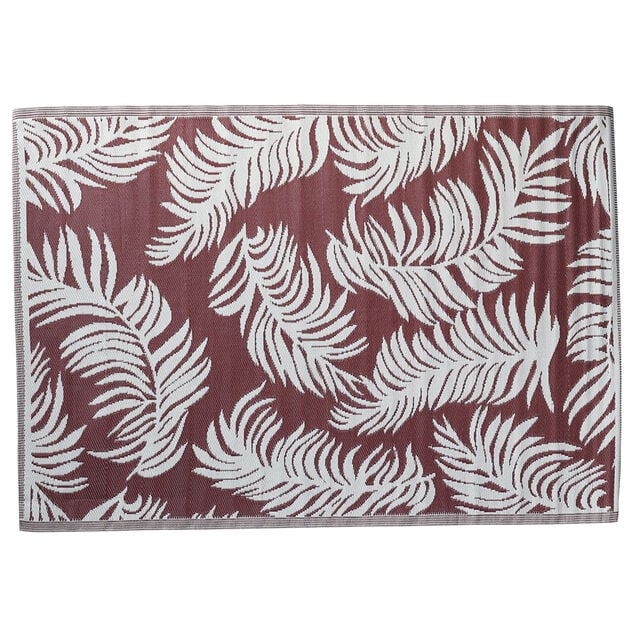 Tapis de jardin rectangulaire Kerala blanc et rouge 160x230cm