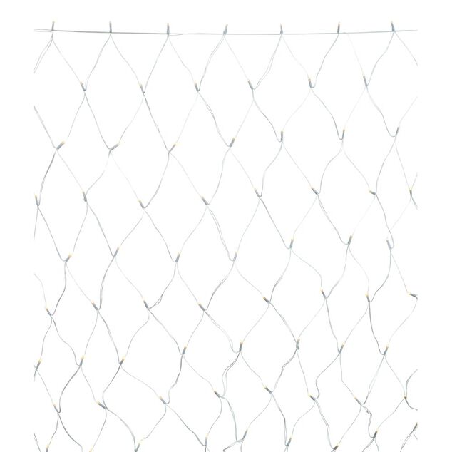 Filet lumineux 100LED blanc chaud 120x120cm