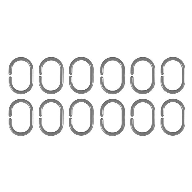 Rideau de douche avec anneaux et tapis salle de bain chenille (2 modèles gris ou vert)