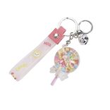 Porte-clé enfant forme sucette bonbon kawaii plastique 7x4xH11cm (3 modèles)
