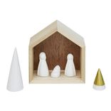 Cr&egrave;che c&eacute;ramique et bois H15,5cm