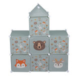 Meuble de rangement enfant forme maison 7 cases modulables 92x32xH108cm