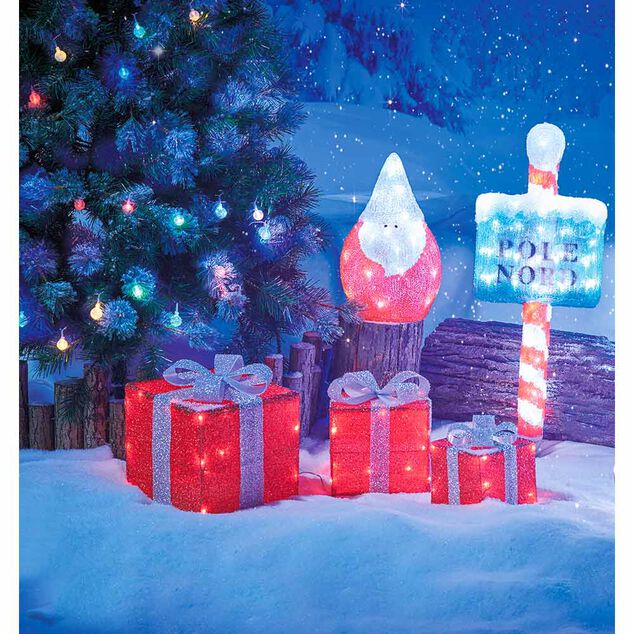 Cadeau lumineux rouge Homday 40 LED int&eacute;rieur ext&eacute;rieur x3