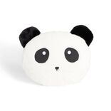 Coussin t&ecirc;te de koala polyester noir et blanc &Oslash;33cm