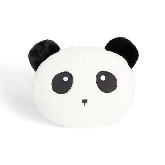 Coussin t&ecirc;te de koala polyester noir et blanc &Oslash;33cm