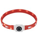 Collier pour chien ajustable avec LED plastique &Oslash;65XH2,5 cm rouge