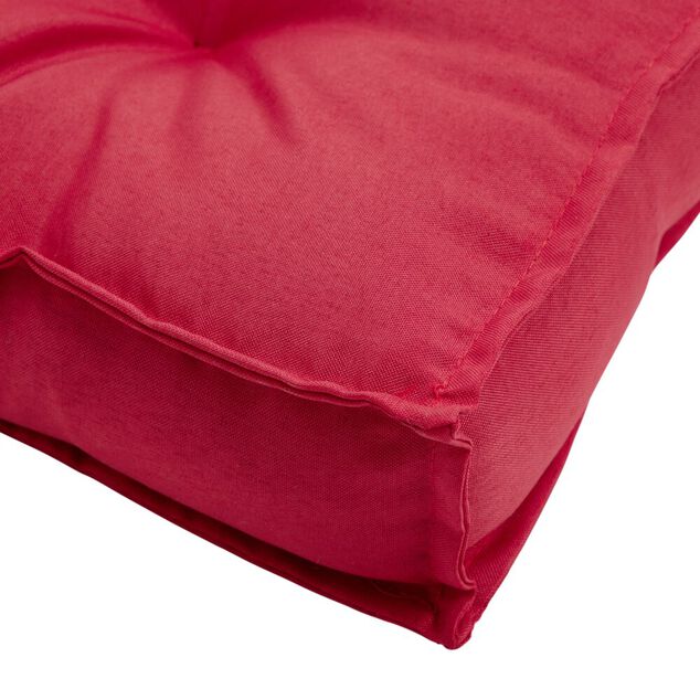 Coussin de sol assise carr&eacute;e matelass&eacute;e rouge 45x45cm