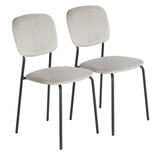 Chaise velours Morgane gris 49x45xH86cm x2