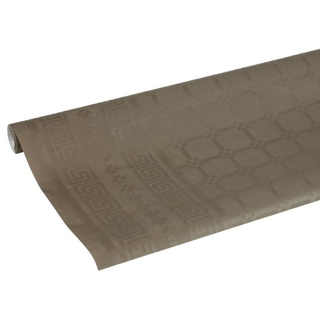 Nappe en papier damass&eacute; taupe
