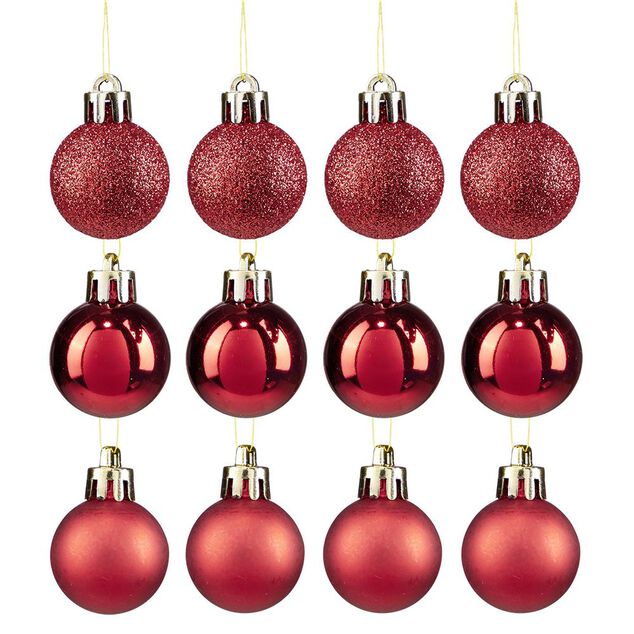 Petite boule de No&euml;l polystyr&egrave;ne rouge &Oslash;3cm x12