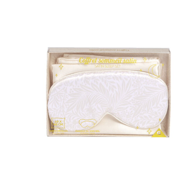 Coffret sommeil masque et taie d'oreiller en satin - 2 mod&egrave;les