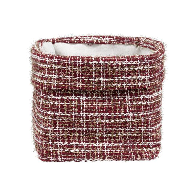 Panier de rangement 10L tissu rouge 22x22xH22cm