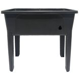 Jardini&egrave;re haute sur pieds 45L plastique gris anthracite 76x38xH58,4cm