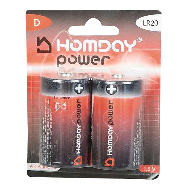 Pile Alcaline Homday Power LR20 x2