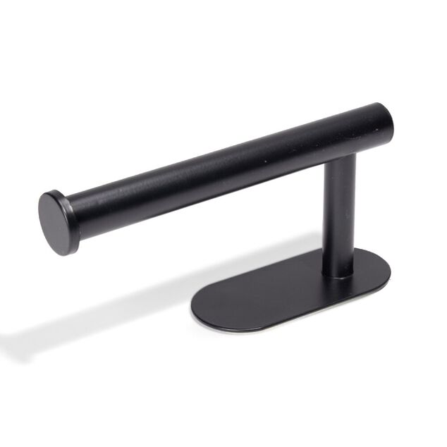 Support papier WC d&eacute;rouleur m&eacute;tal noir