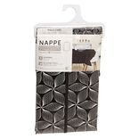 Toile cir&eacute;e rectangulaire imprim&eacute;e fleur pvc noir et blanc