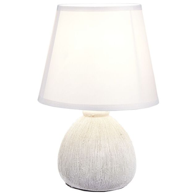 Lampe c&eacute;ramique effet bois naturel 17x17xH26,5cm