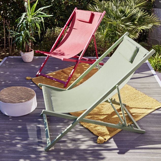 Chilienne Oxford 5 positions vert sauge 61x100xH92cm