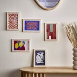 Lot de 3 affiches style Matisse papier noir et beige 10x15cm