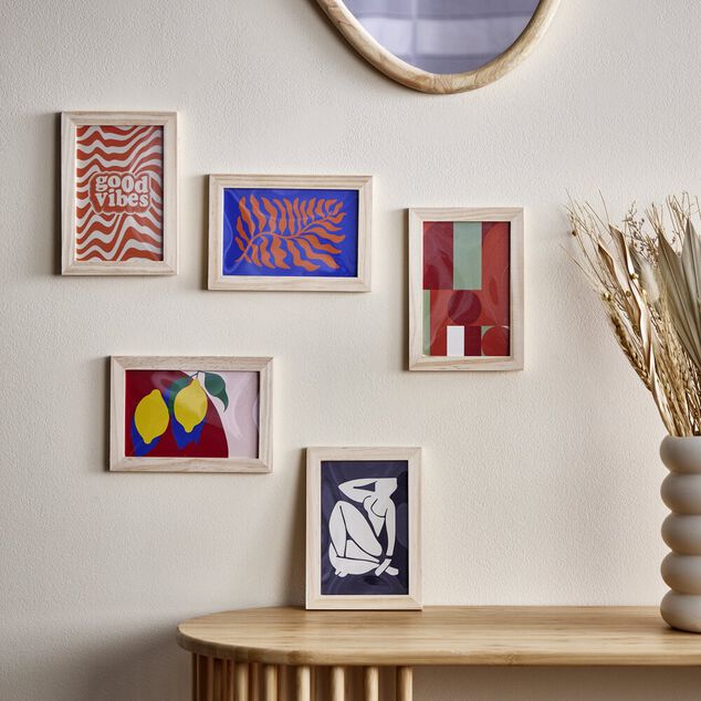 Lot de 3 affiches style Matisse papier noir et beige 10x15cm