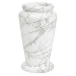 Vase funéraire marbre blanc Ø15,5xH26,5cm