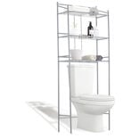 Étagère WC 3 niveaux acier gris 59,5x26,5xH170cm