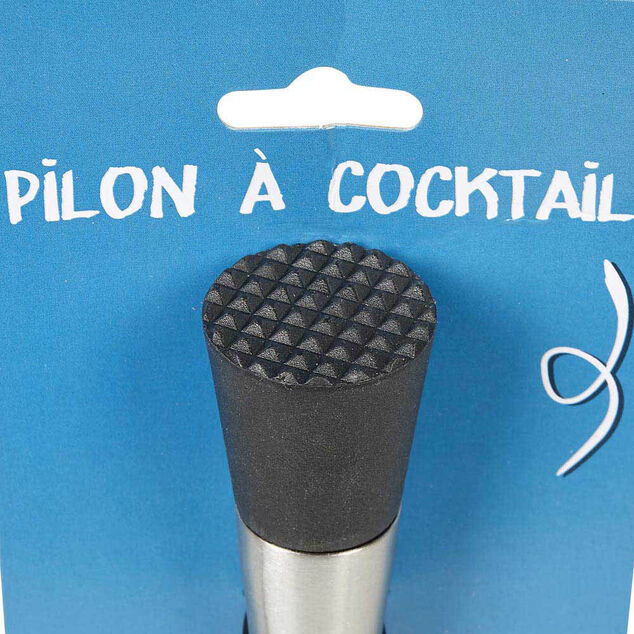 Pilon &agrave; cocktail dent&eacute; inox gris et noir