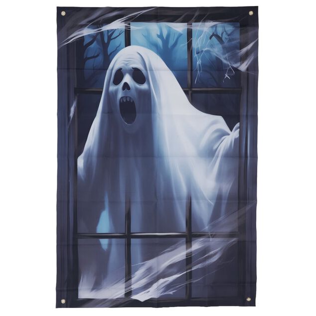 Rideau de porte Halloween d&eacute;cor effrayant polyester 80x120cm (2 mod&egrave;les)