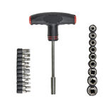 Tournevis &agrave; poign&eacute;e en T avec 20 embouts H15cm