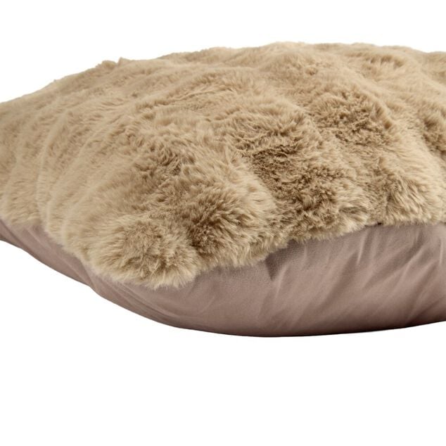 Coussin Bubble effet fourrure marron 60x60cm