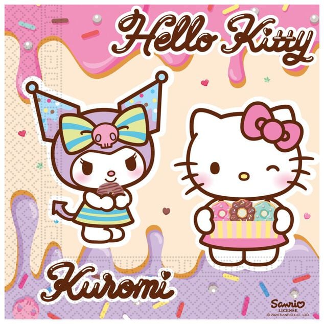 Serviette papier x20 Hello Kitty 16,5x16,5cm