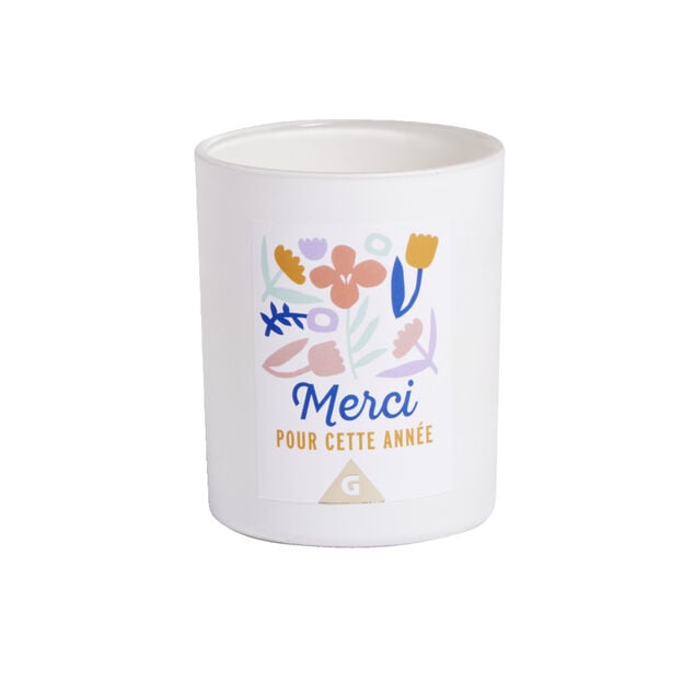Bougie Merci pour cette ann&eacute;e rose senteur vanille