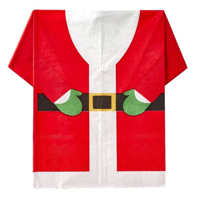 Lot de 10 serviettes en papier d&eacute;sign P&egrave;re No&euml;l