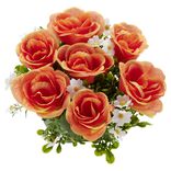 Boule de fleurs artificielles Rose orange - 7 t&ecirc;tes