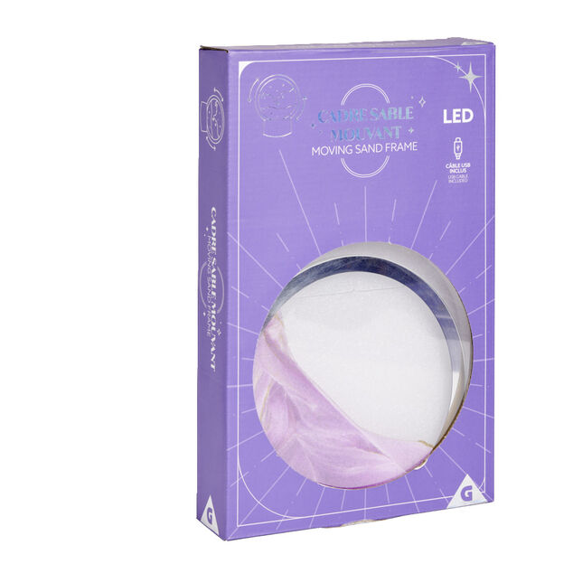 Cadre sable mouvant &agrave; poser LED lumineux USB H19cm - 4 mod&egrave;les
