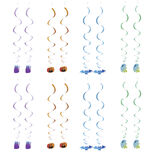 Suspension papier Halloween chat citrouille fant&ocirc;me multicolore x8