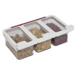 Bo&icirc;te alimentaire 3en1 &agrave; fixer sur &eacute;tag&egrave;re L33x19xH11cm