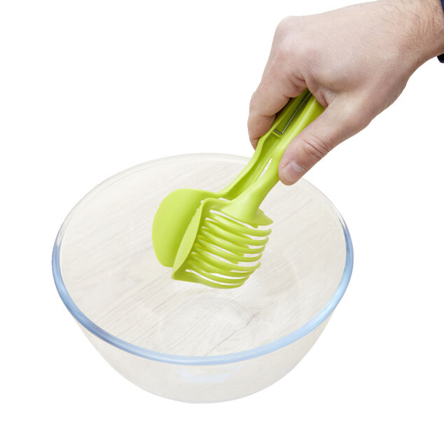Pince découpe légumes plastique vert L18,5cm