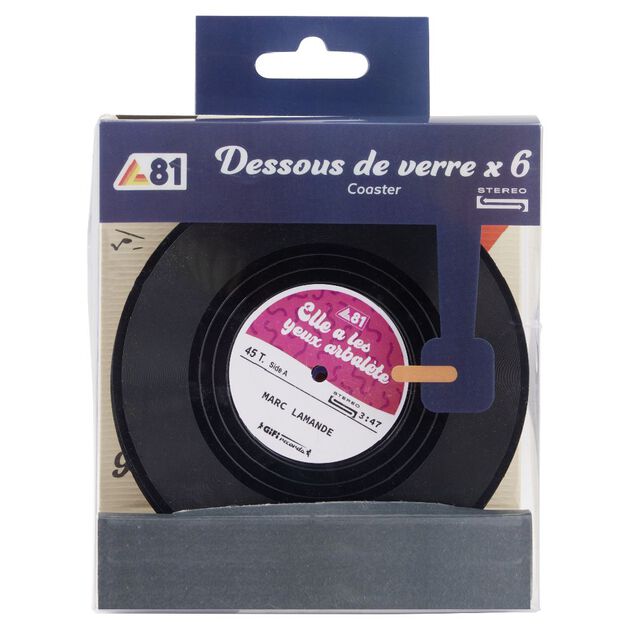 Dessous de verre d&eacute;cor vinyle x6