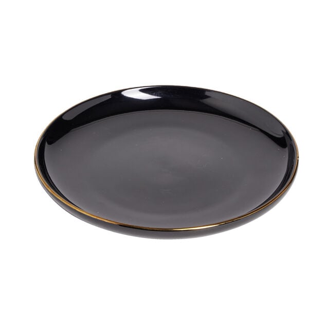 Assiette &agrave; dessert ronde Oslo fa&iuml;ence noire &Oslash;20cm