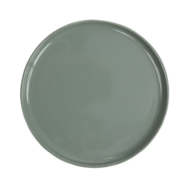 Assiette &agrave; dessert ronde Nordic porcelaine vert &Oslash;22cm